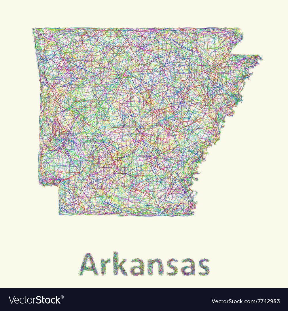 Arkansas line art map