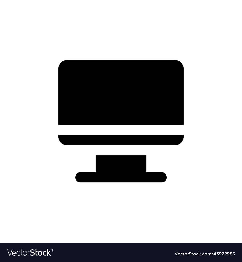 Computer monitor black glyph ui icon Royalty Free Vector