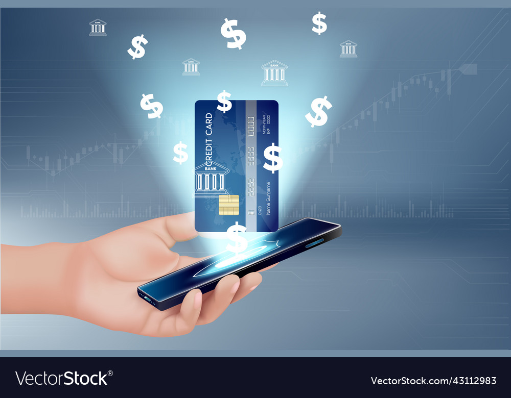 Concept for mobile banking Royalty Free Vector Image