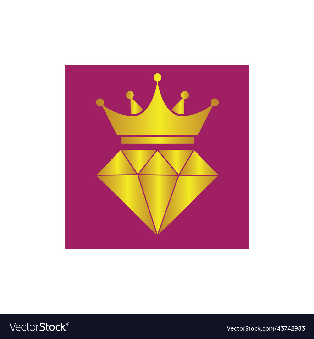 Diamond king logo crown design Royalty Free Vector Image