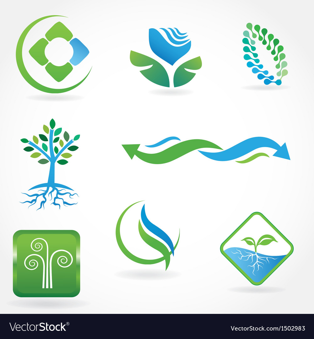 Eco icons - logos Royalty Free Vector Image - VectorStock