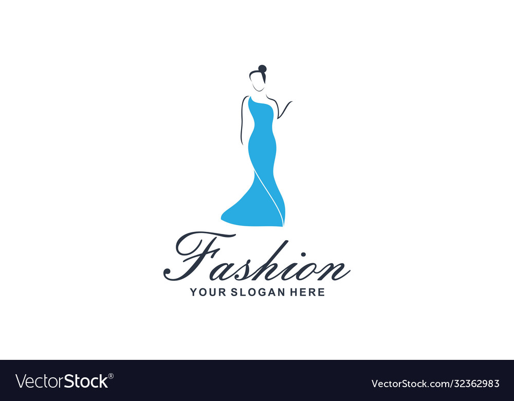 Fashion female dress and beauty logo Royalty Free Vector