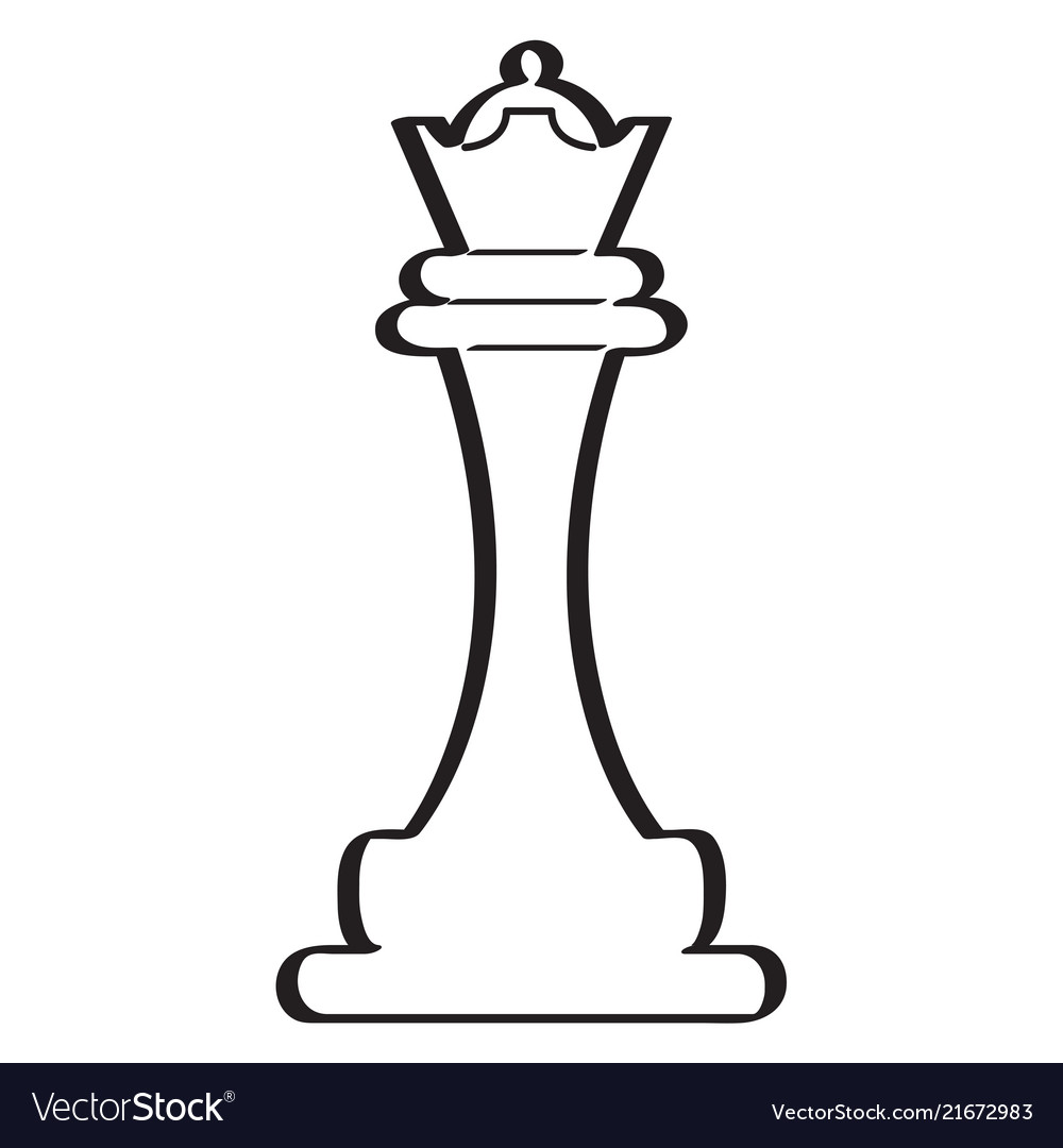 Handdrawn Sketch Queen Chess Piece On Stock Vector (Royalty Free