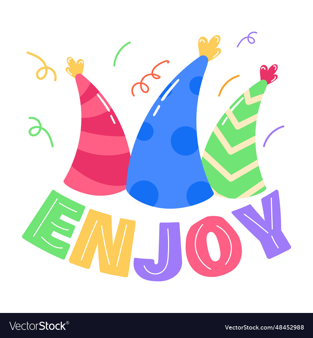 Enjoy word Royalty Free Vector Image - VectorStock