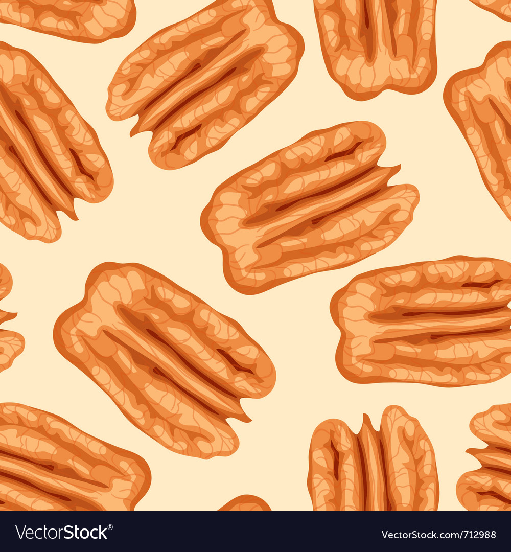 Pecan nuts seamless background