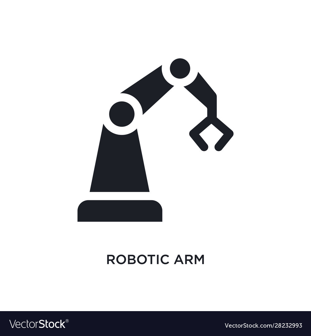 Black robotic arm isolated icon simple element Vector Image