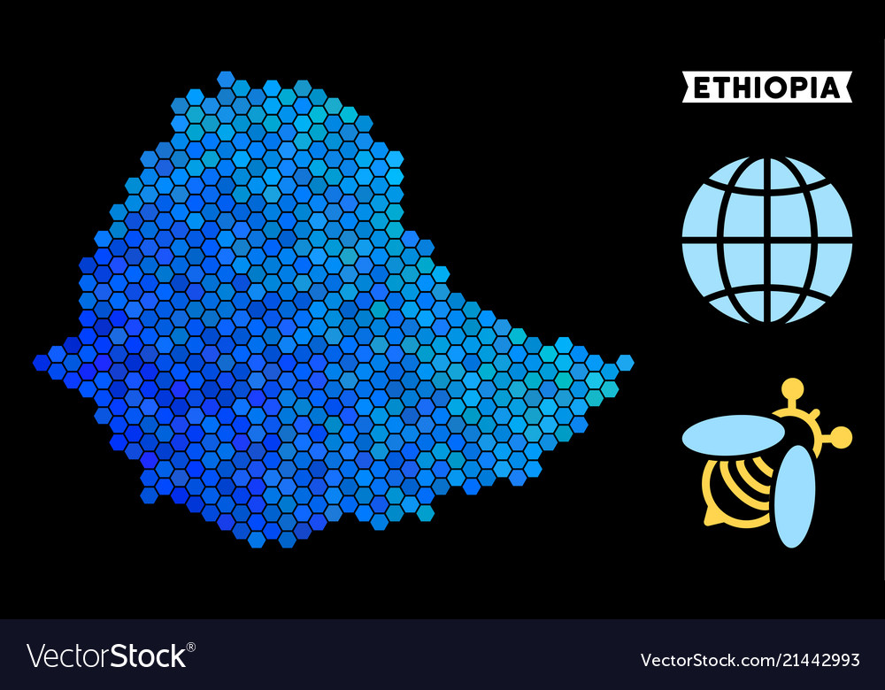 Blaues Hexagon ethiopia Karte