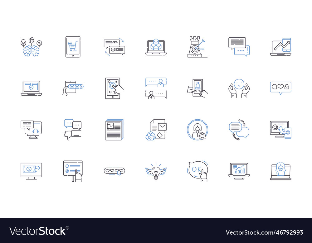 Computerisierte Materiallinie Icons Sammlung