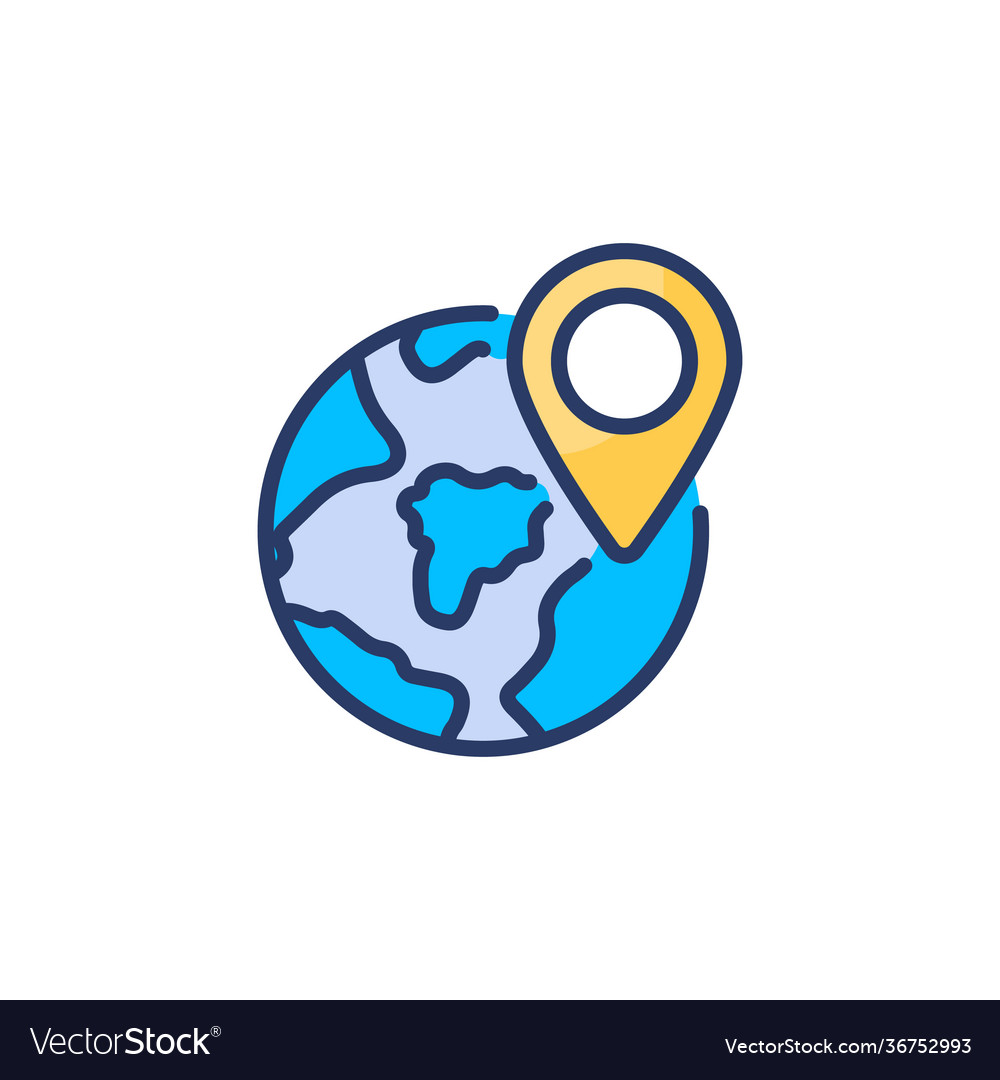 Global location icon in logotype Royalty Free Vector Image