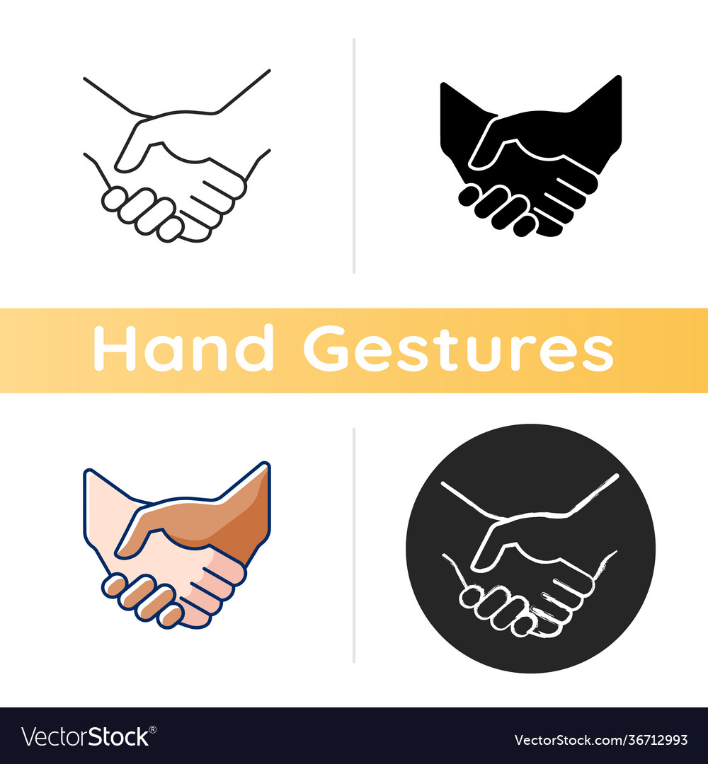 Handshake icon hand gesture emoji Royalty Free Vector Image