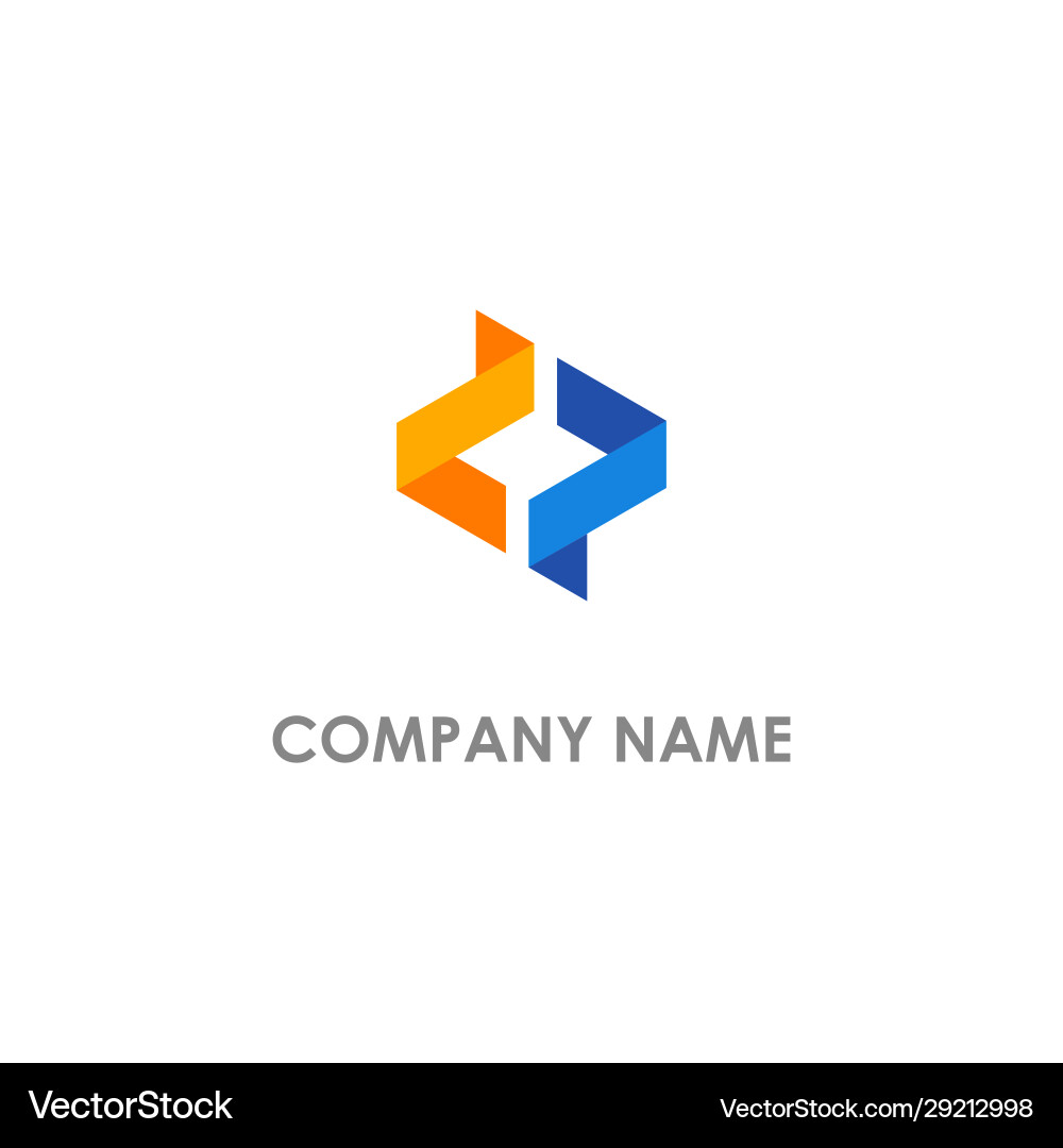 Abstract shape geometry colored logo Royalty Free Vector