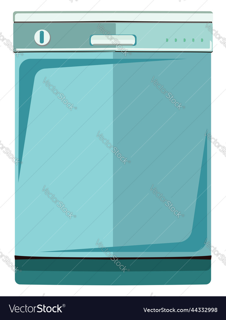 Blue dishwasher on a white background