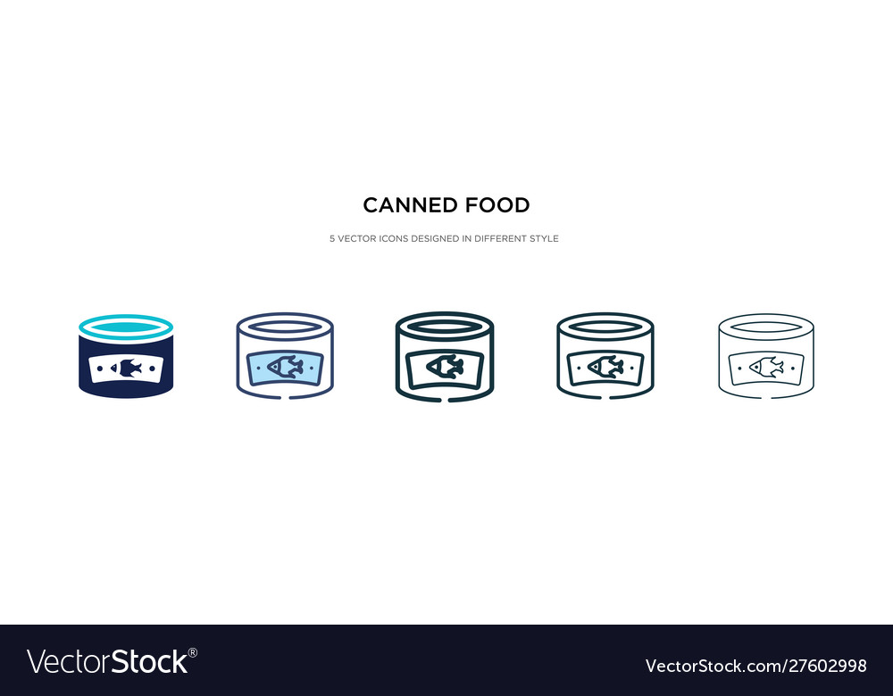 Canned food icon in different style two colored