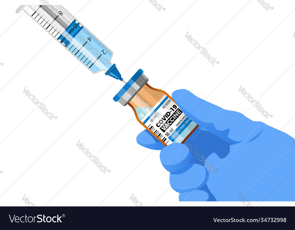 Covid19-19 vaccine and syringe injection