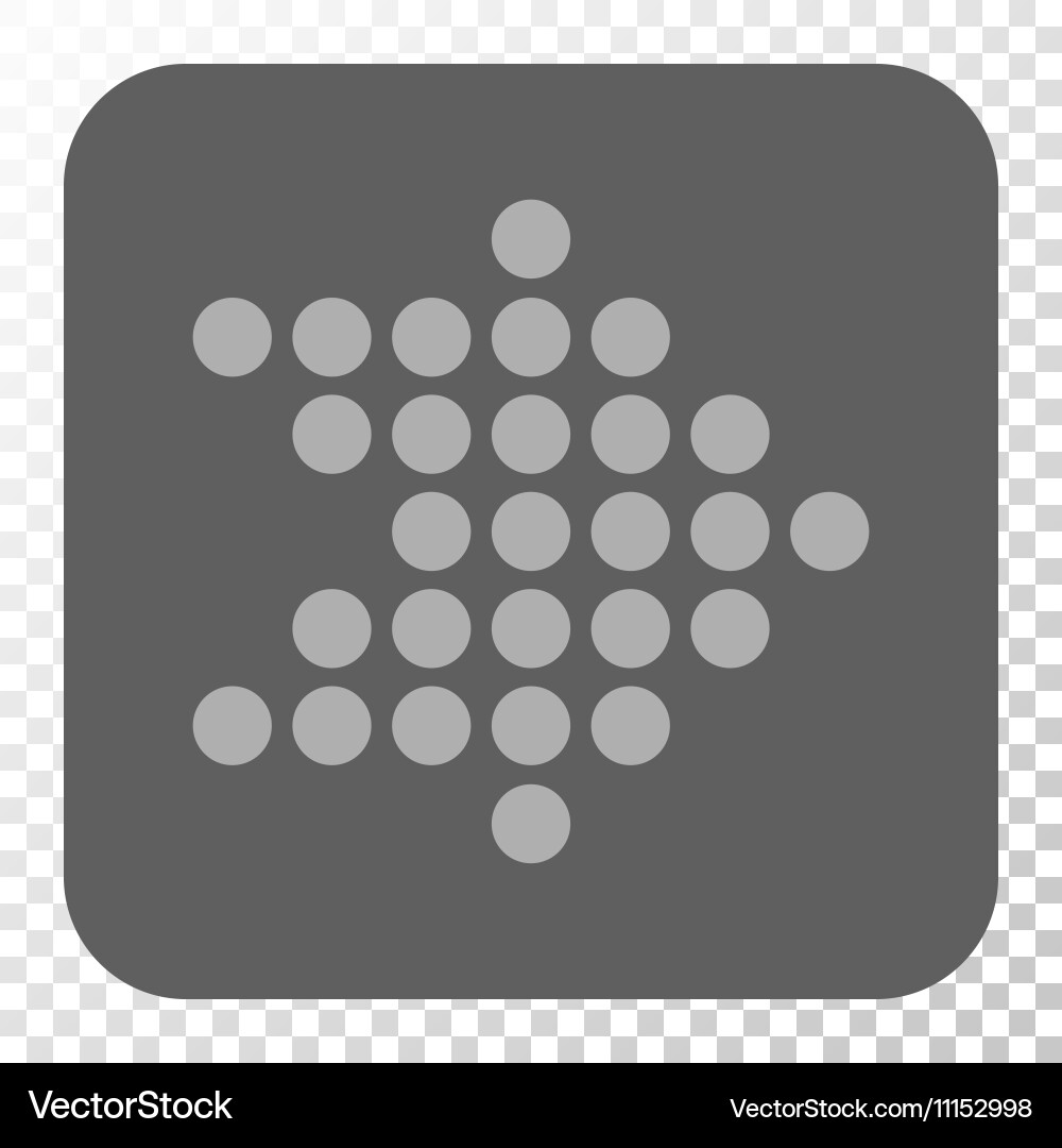 Dotted arrow right rounded square button Vector Image