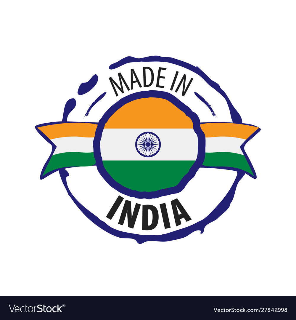 India flag on a white Royalty Free Vector Image