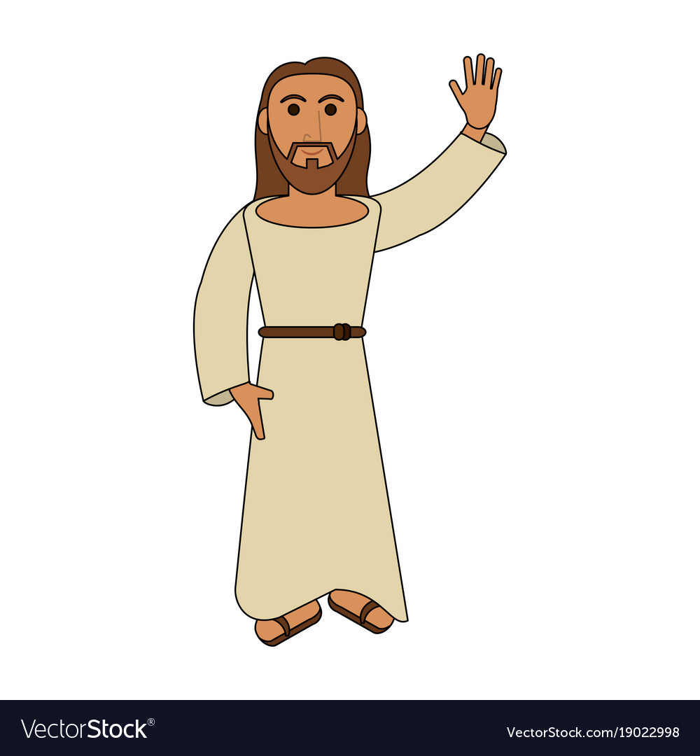 Jesuschrist cute cartoon Royalty Free Vector Image