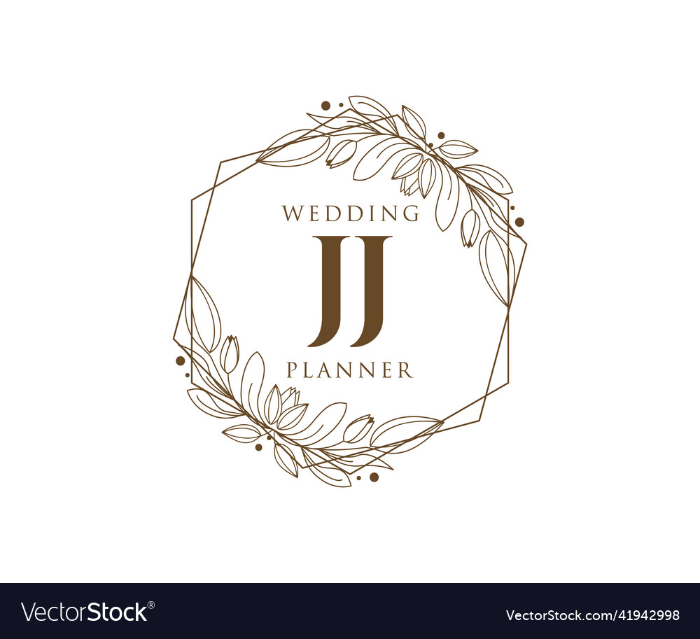 Jj initials letter wedding monogram logos Vector Image