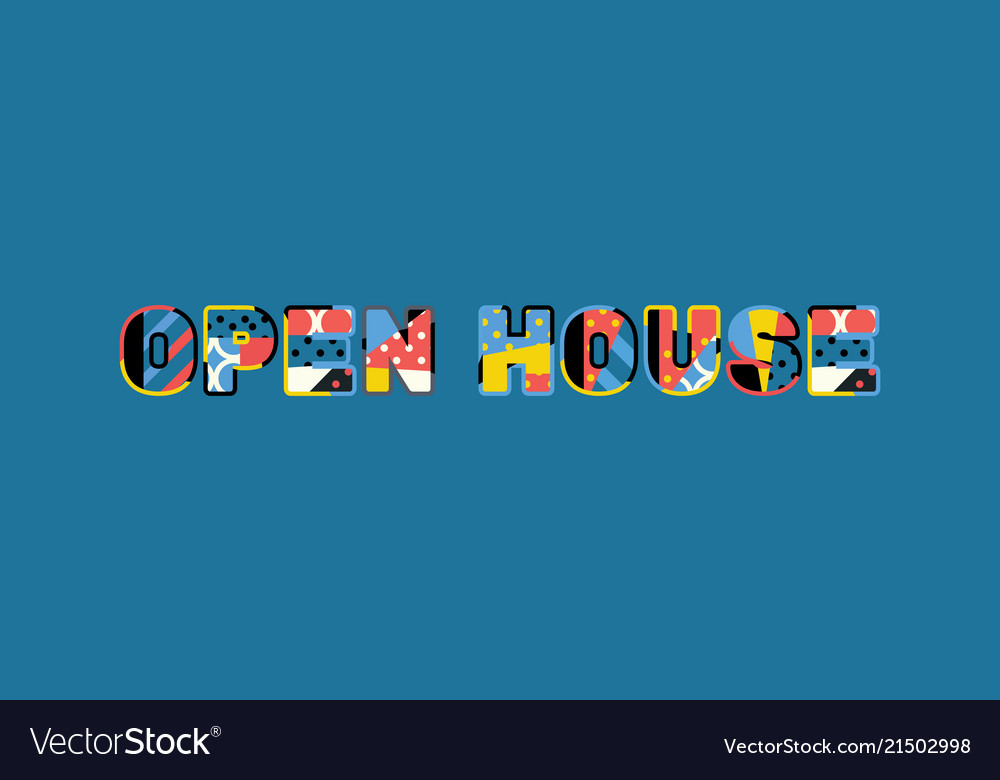 Open House Concept Word Art Royalty Free Vector Image