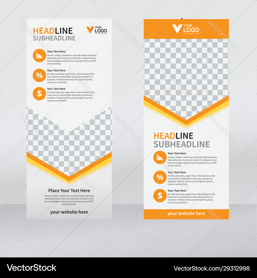 Roll Up Banner Vertical Design Template Banner Vector Image