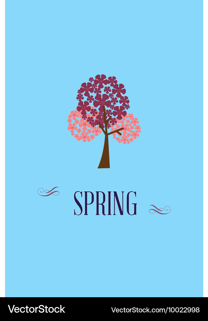 With spring tree Royalty Free Vector Image - VectorStock
