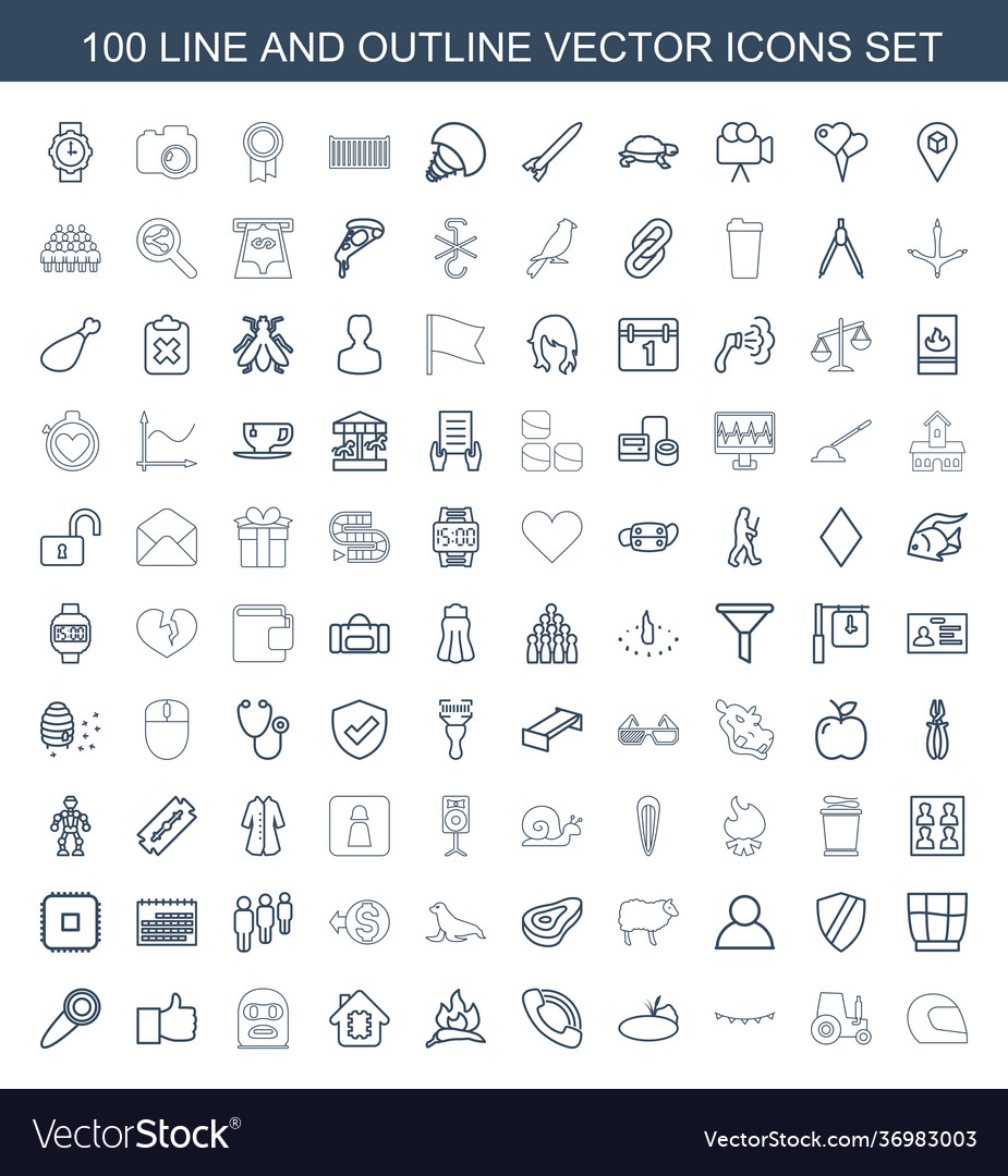 100 icons Royalty Free Vector Image - VectorStock