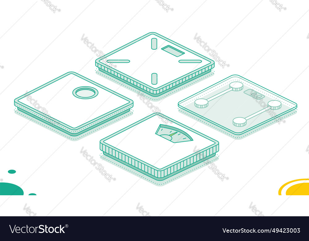 Analog and digital body weight scale set Vector Image