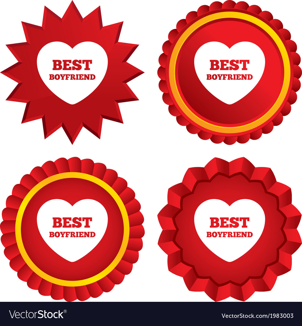 Best boyfriend sign icon heart love symbol Vector Image