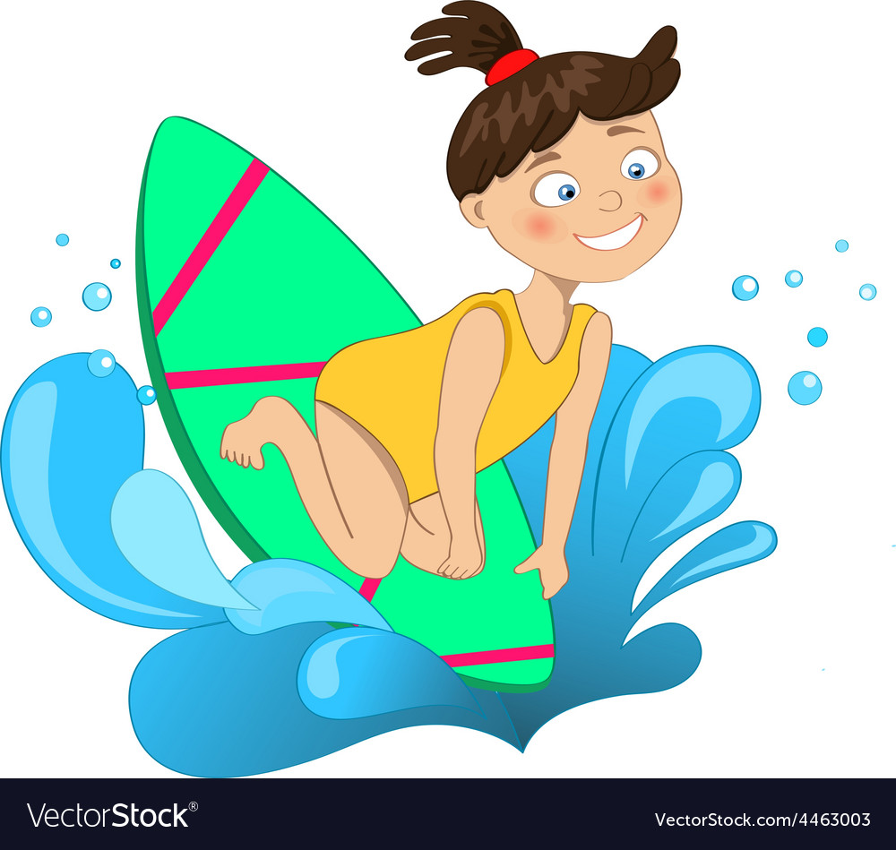 Surfer Girl Royalty Free Vector Image - Vectorstock