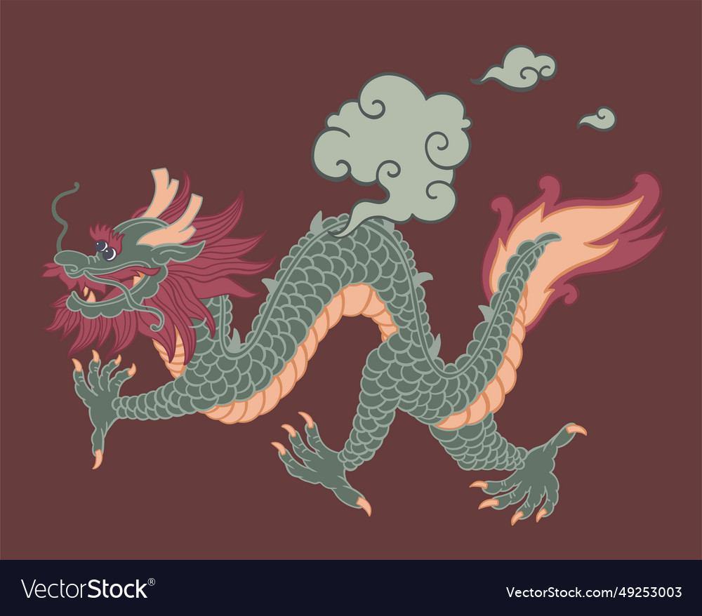 Symbol of 2024 chinese dragon with cloud Vector Image