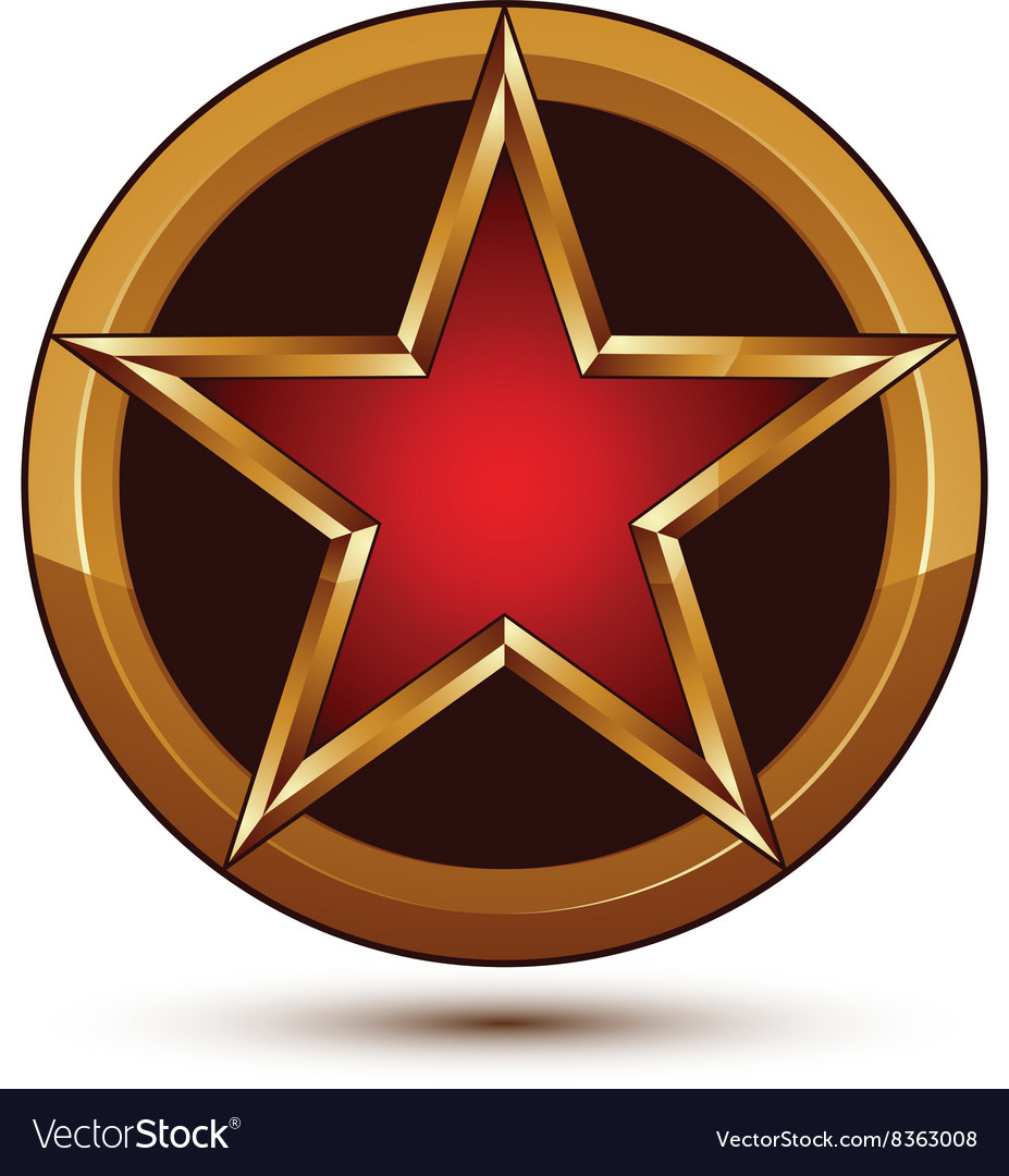 3d classic royal symbol sophisticated red star Vector Image