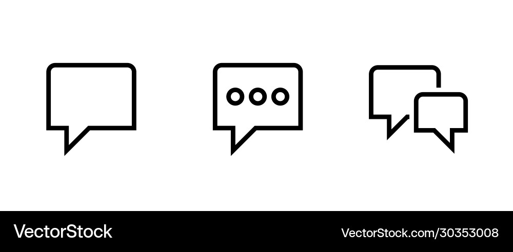 Bubble speech icon editable line Royalty Free Vector Image