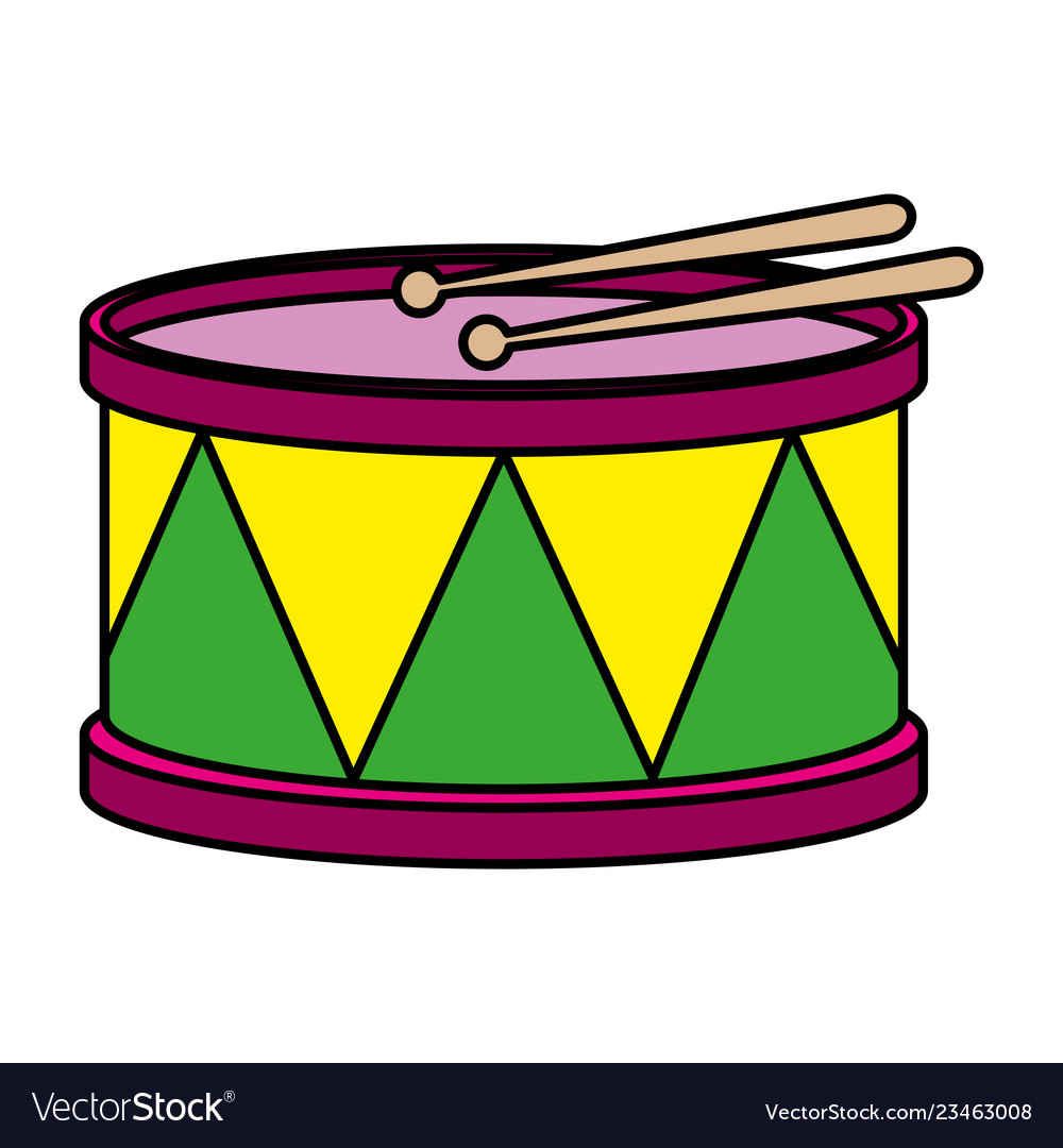 Carnival drum instrument icon Royalty Free Vector Image