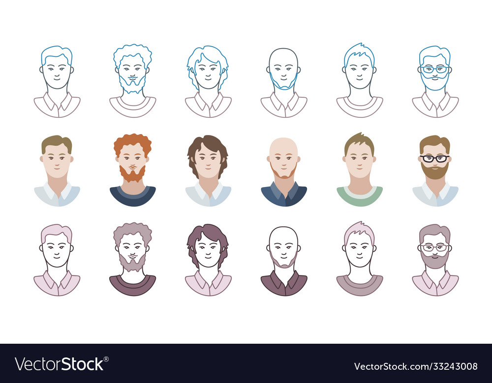 Caucasian male avatars