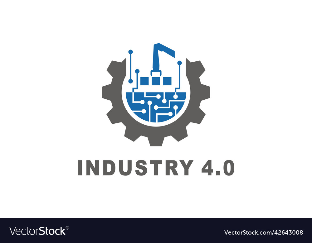 Industry 40 concept business control or logo Vector Image