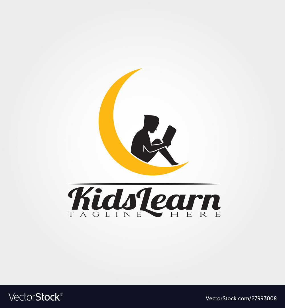 Kid learning logo templatechildren icon