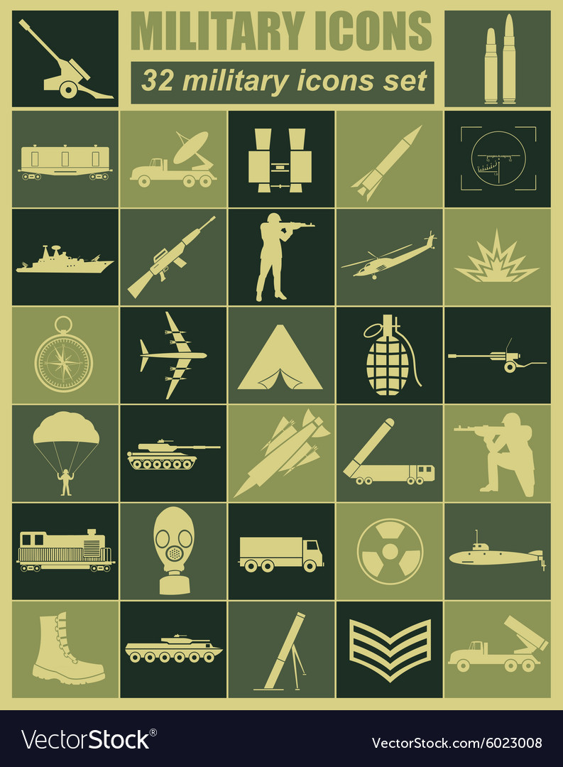 Militärische Icon Set Konstrukteur Kit