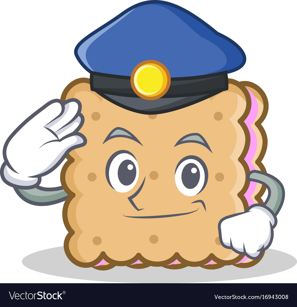 Police biscuit character cartoon style