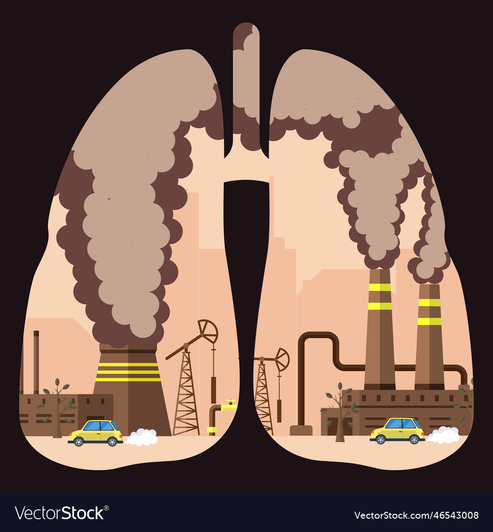 Smoke and air pollution industrial plant clouds Vector Image