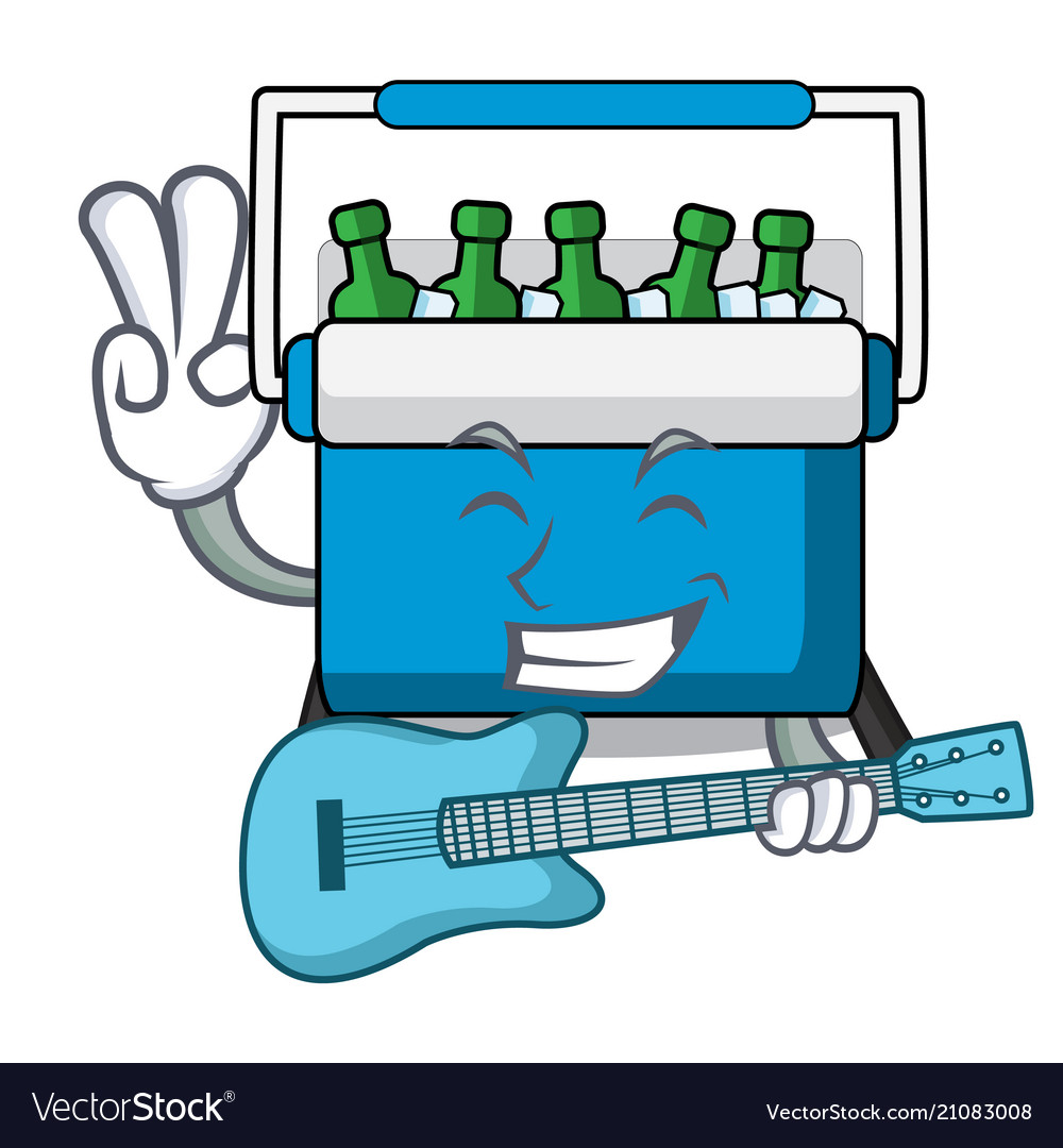 With guitar freezer bag mascot cartoon