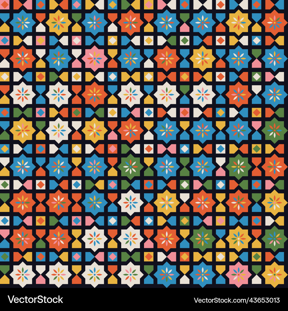 Abstract retro geometric seamless pattern bright Vector Image