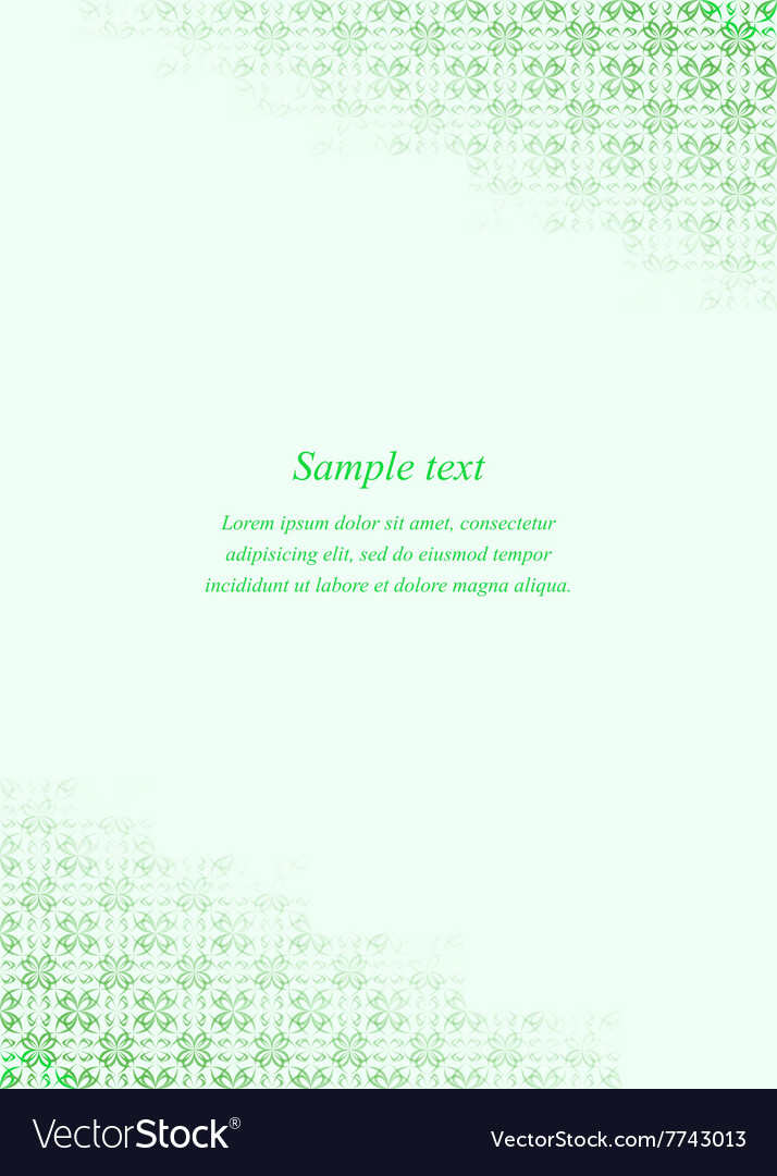 Green page corner design template