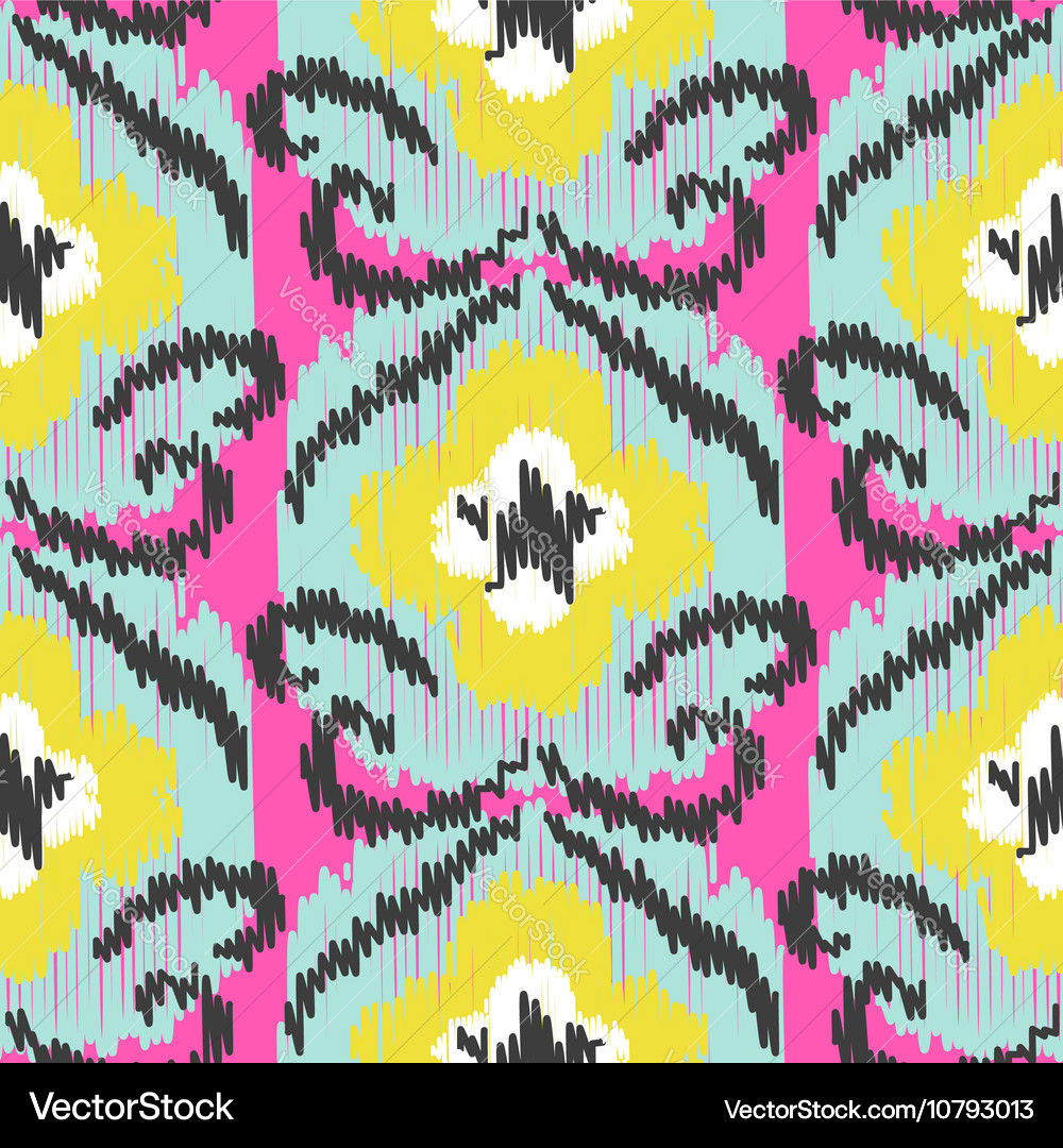 Ikat ogee seamless pattern Royalty Free Vector Image