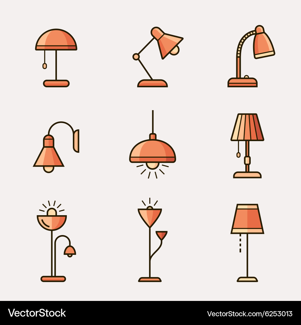 Lamps and lighting devices Royalty Free Vector Image