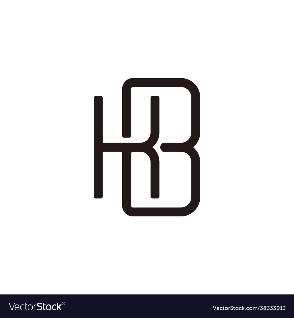 Letter bk linked geometric thin line logo Vector Image