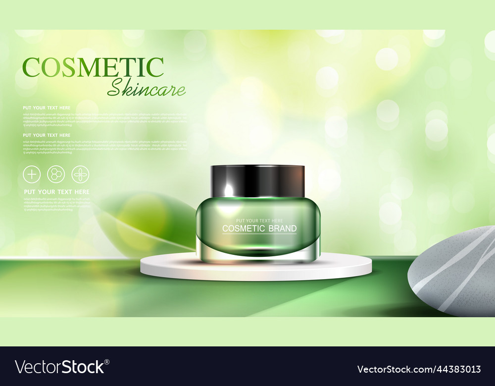 Refreshing green tea cosmetics or skin care Vector Image