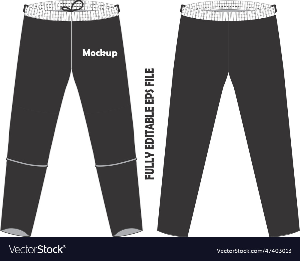 Warm up pants mock ups Royalty Free Vector Image