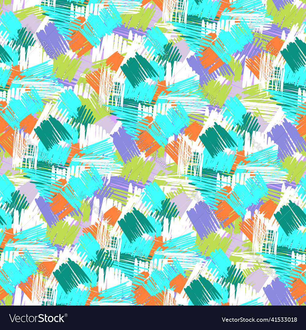 Abstract brush strokes seamless pattern cross Vector Image