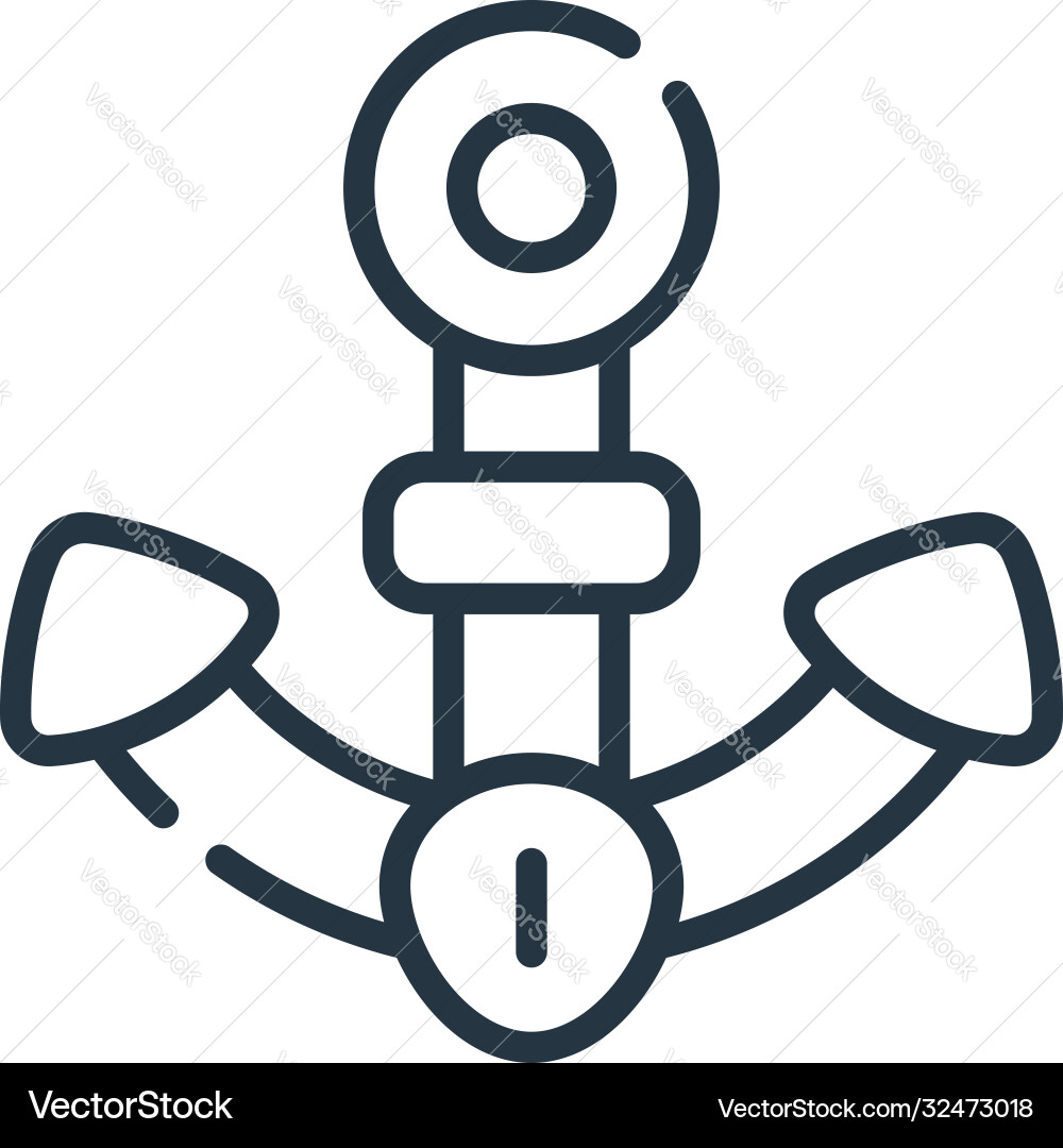 Anchor icon editable stroke linear Royalty Free Vector Image