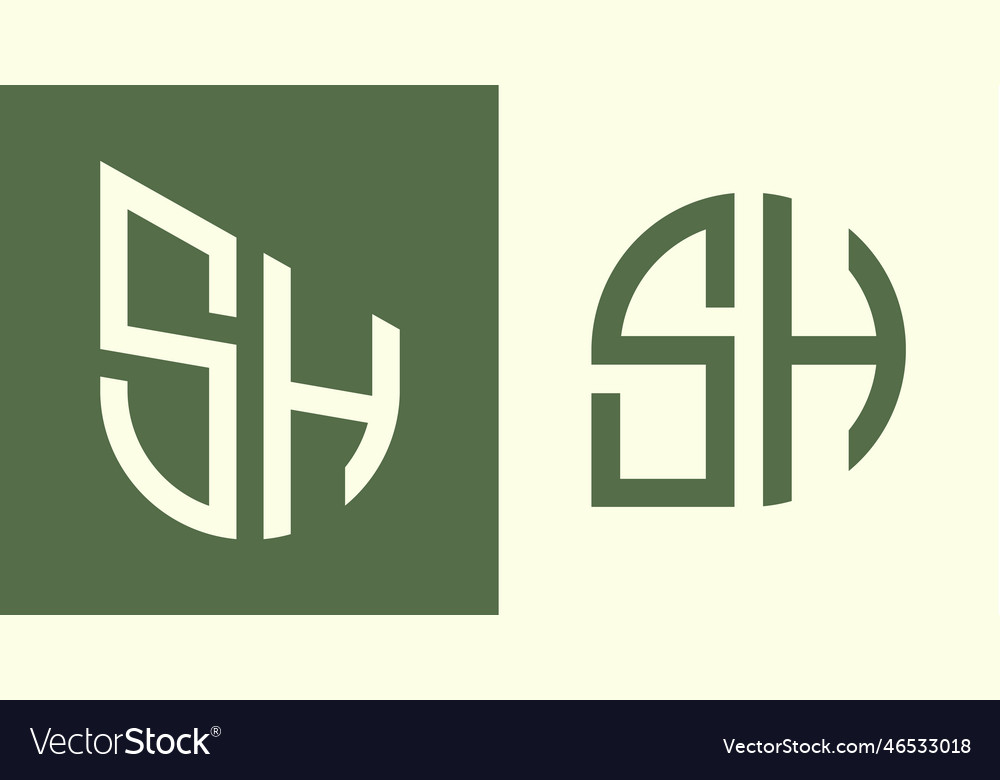 Creative simple initial letters sh logo designs